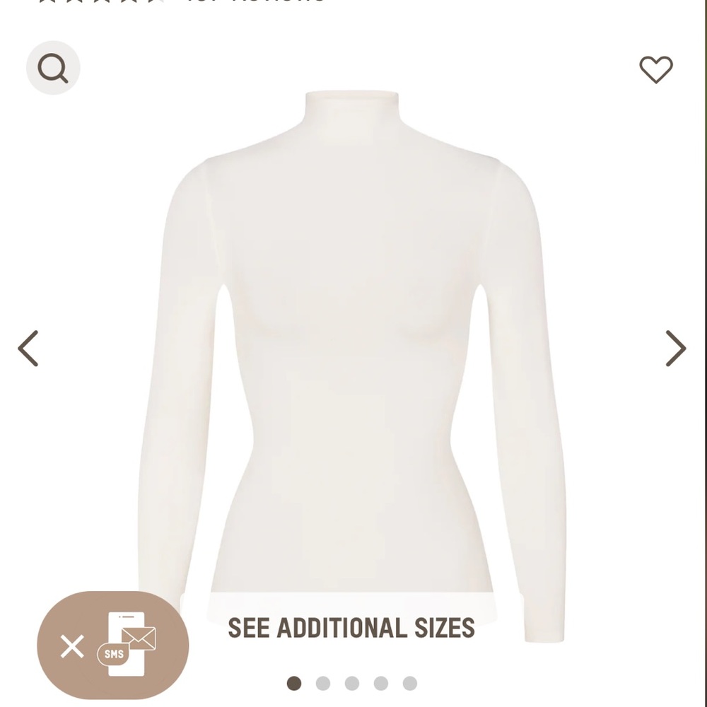 Skims Soft Smoothing Turtleneck, Top, marble, small